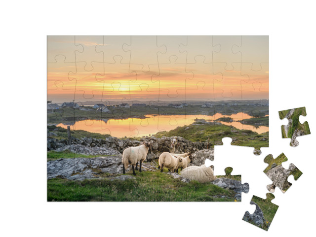 Puzzle 48 Teile „Sonnenuntergang in Connemara,  Irland“