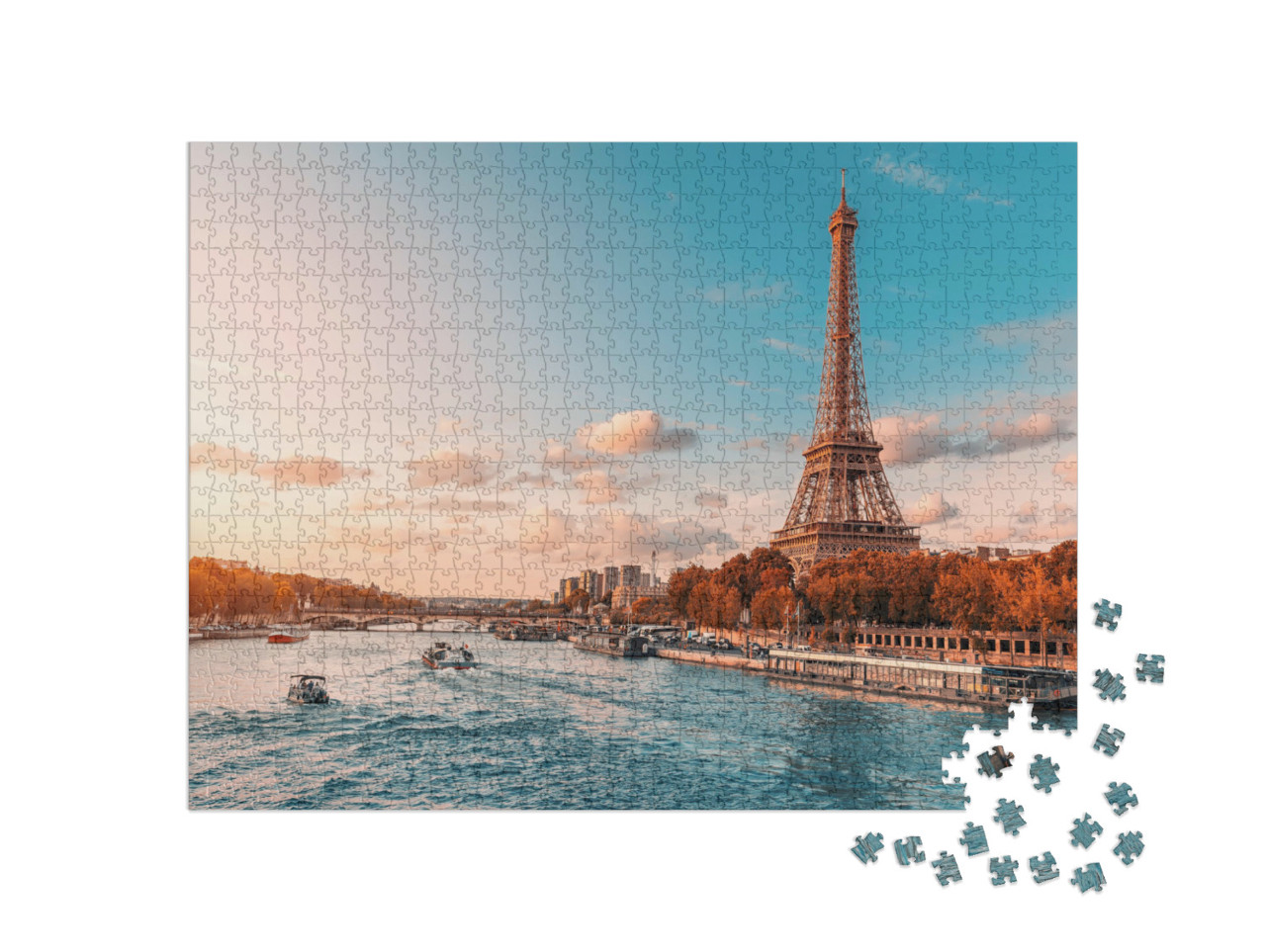 Puzzle 1000 Teile „Der Eiffelturm im abendlichen Sonnenlicht“