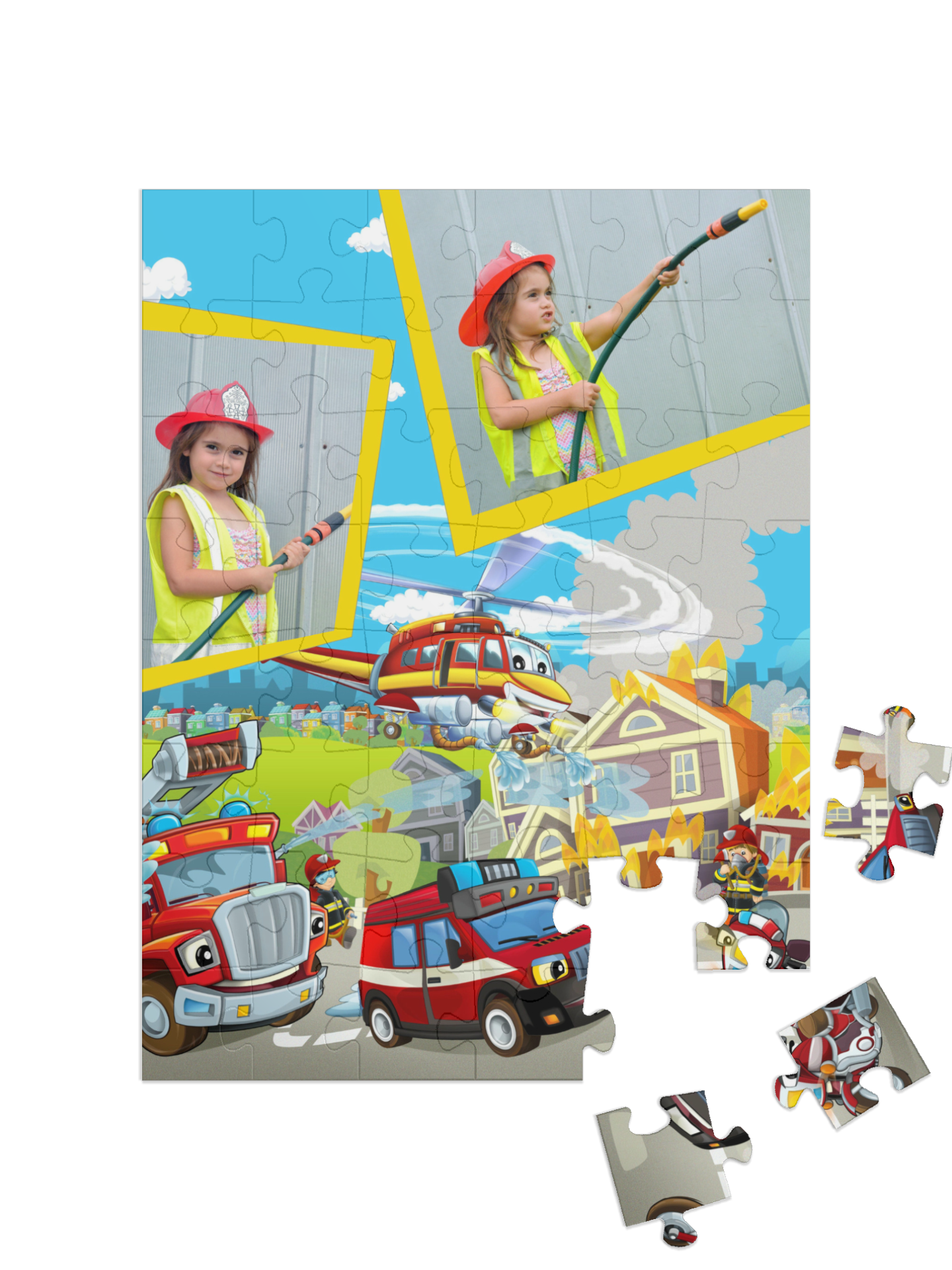 „In Aktion“ in Hochformat Collage