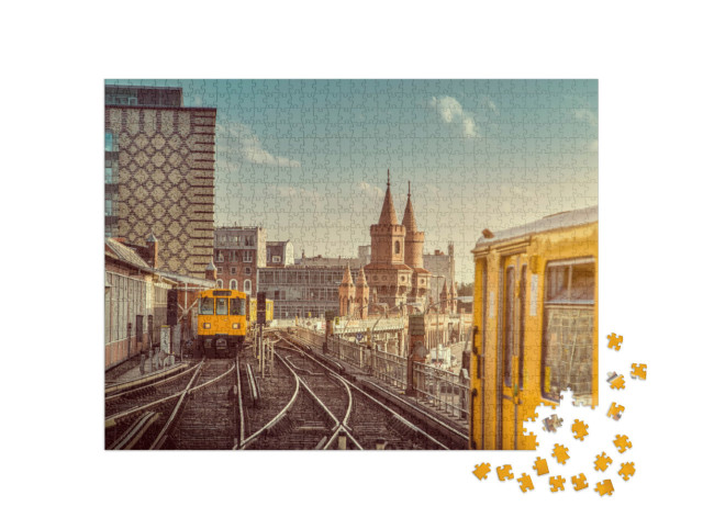 Puzzle 1000 Teile „Berliner U-Bahn mit Oberbaumbrücke“