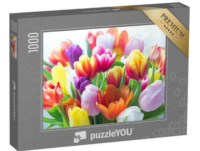 Puzzle 1000 Teile „Ein Strauß bunter Tulpen“