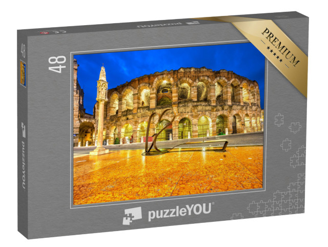 Puzzle 48 Teile „Nachtaufnahme der berühmten Arena, Verona, Italien“