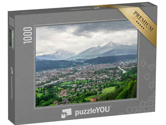 Puzzle 1000 Teile „Skyline der Alpenstadt Innsbruck in Österreich“