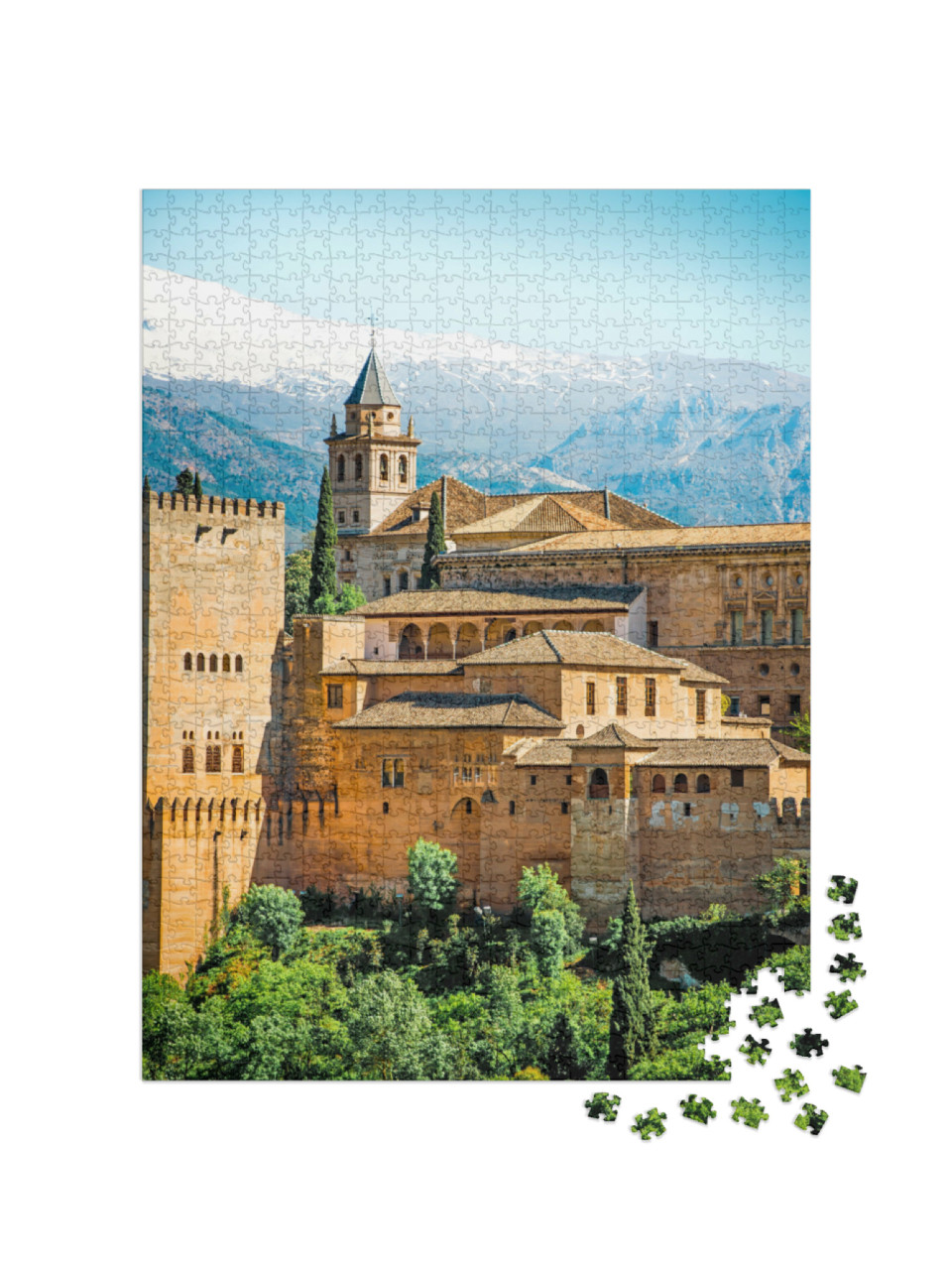 Puzzle 1000 Teile „Blick auf die berühmte Alhambra, Granada, Spanien“