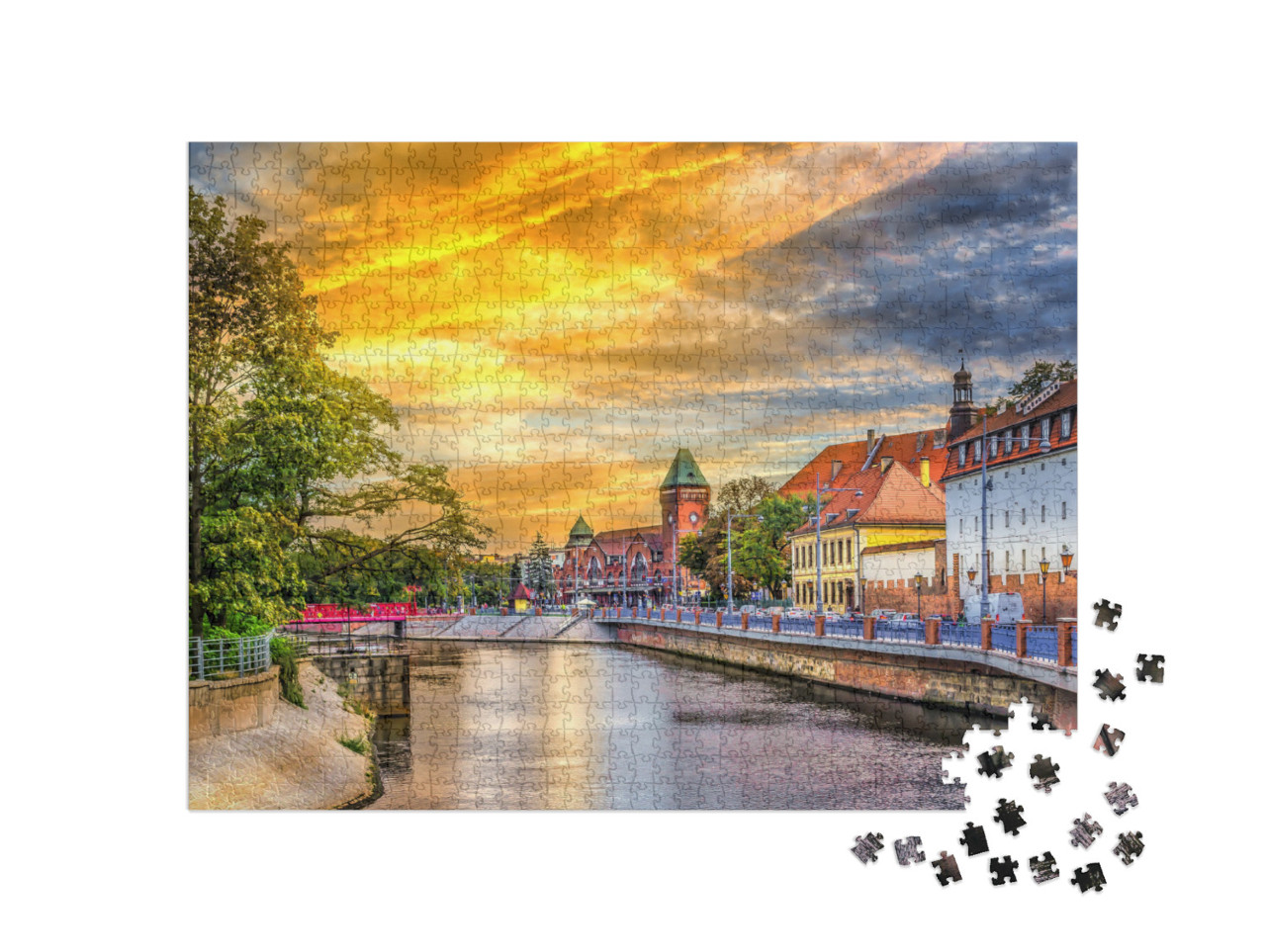 Puzzle 1000 Teile „Stadt Breslau in einem sonnigen Sommer, Polen“