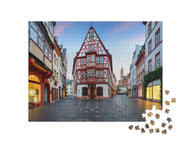 Puzzle 1000 Teile „Mainzer Altstadt am Morgen“