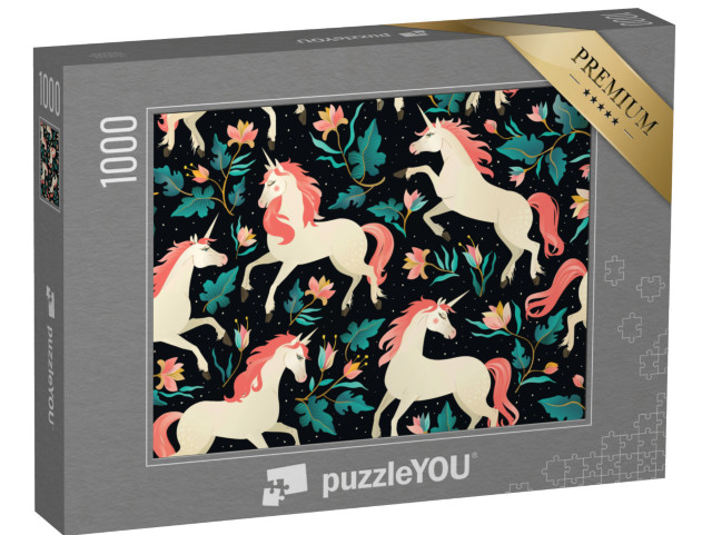 Puzzle 1000 Teile „Einhörner im Feenwald“