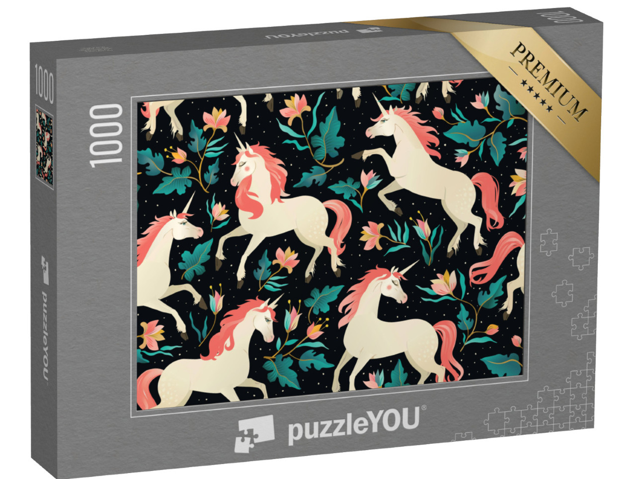 Puzzle 1000 Teile „Einhörner im Feenwald“