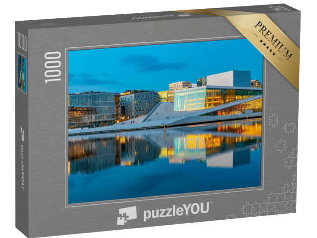 Puzzle 1000 Teile „Nachtansicht des Opernhauses von Oslo, Norwegen“