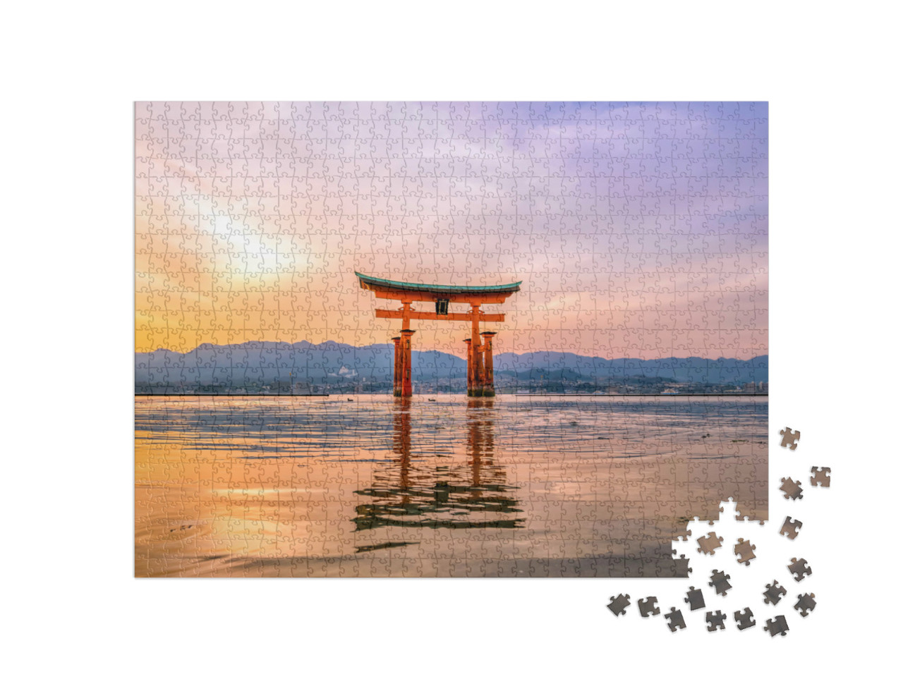 Puzzle 1000 Teile „Miyajima, das berühmte schwimmende Torii-Tor in Japan“