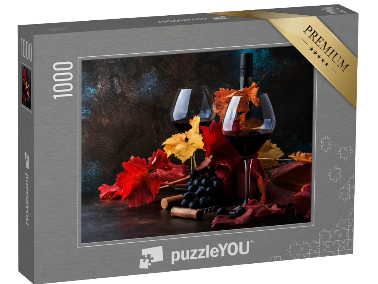 Puzzle 1000 Teile „Rotwein im großen Weinglas“