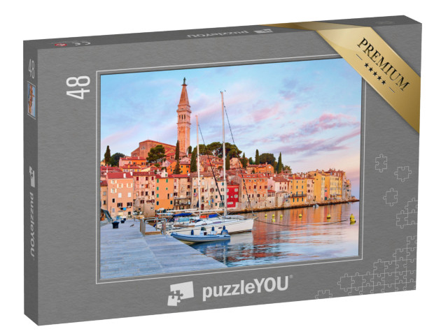 Puzzle 48 Teile „Mittelalterliche Stadt Rovinj an der Adria, Kroatien“