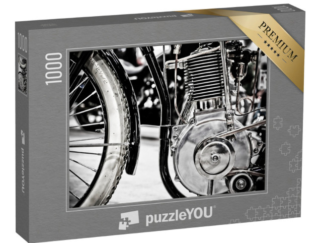 Puzzle 1000 Teile „Oldtimer-Motorrad, Detailansicht“