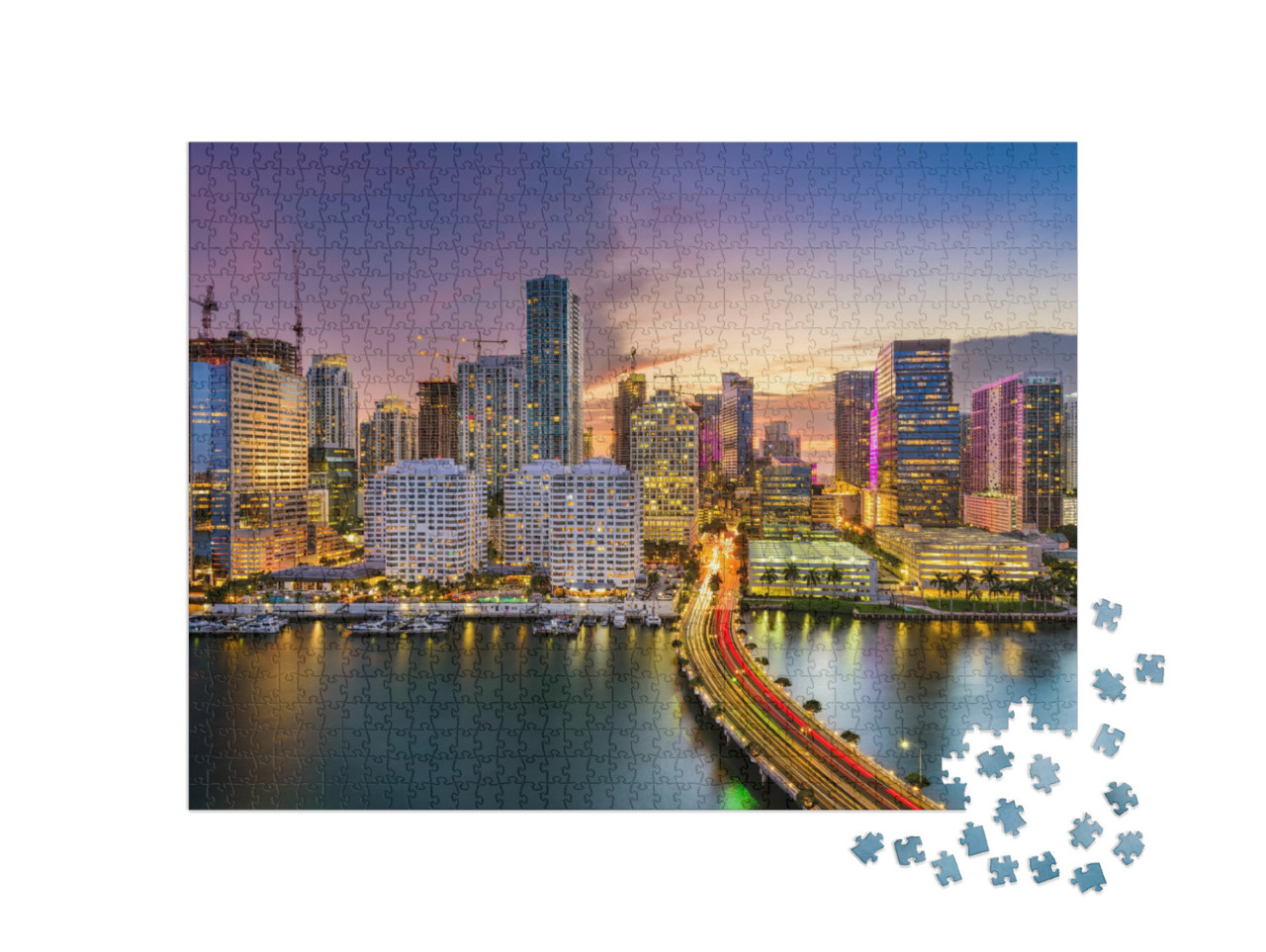Puzzle 1000 Teile „Die Skyline von Miami, Florida, USA“