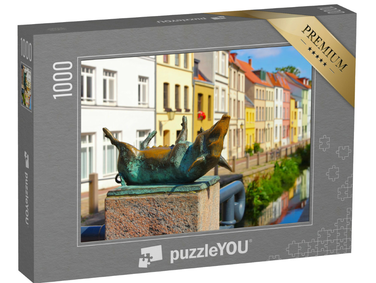 Puzzle 1000 Teile „Altstadt von Wismar in Norddeutschland mit Schweinsbrücke“