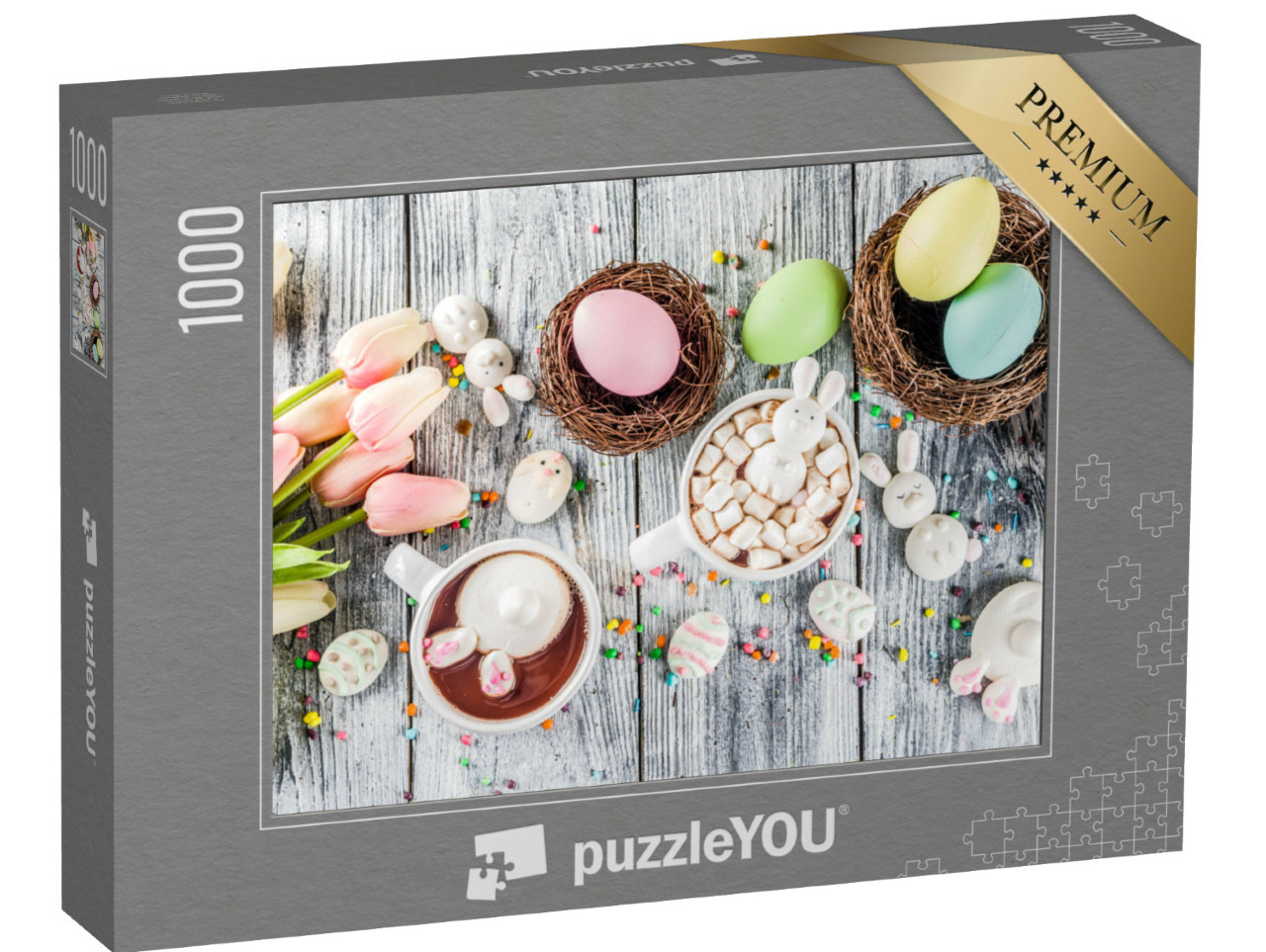 Puzzle 1000 Teile „Ostereier und Kakao“