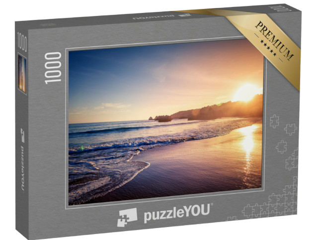 Puzzle 1000 Teile „Sonnenuntergang auf dem Meer mit Sandstrand “