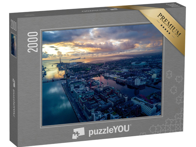 Puzzle 2000 Teile „Dublin Docks am Abend, Irland“