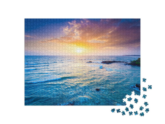 Puzzle 1000 Teile „Indischer Ozean bei Sonnenuntergang, Sri Lanka“