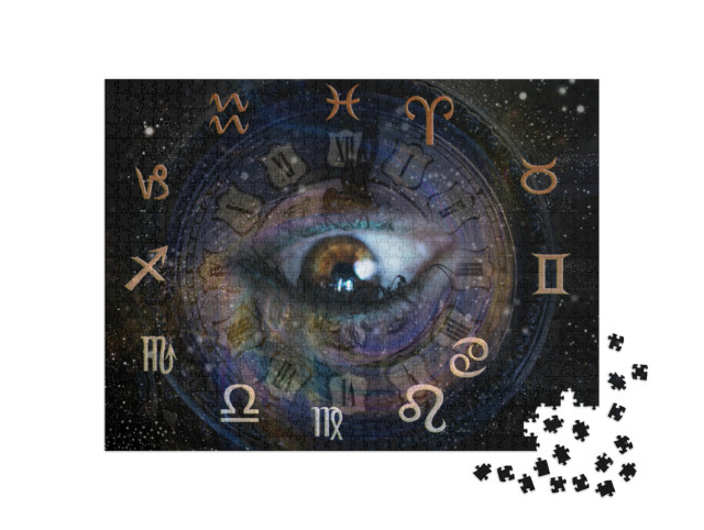 Puzzle 1000 Teile „Astrologie, zwölf Tierkreiszeichen“