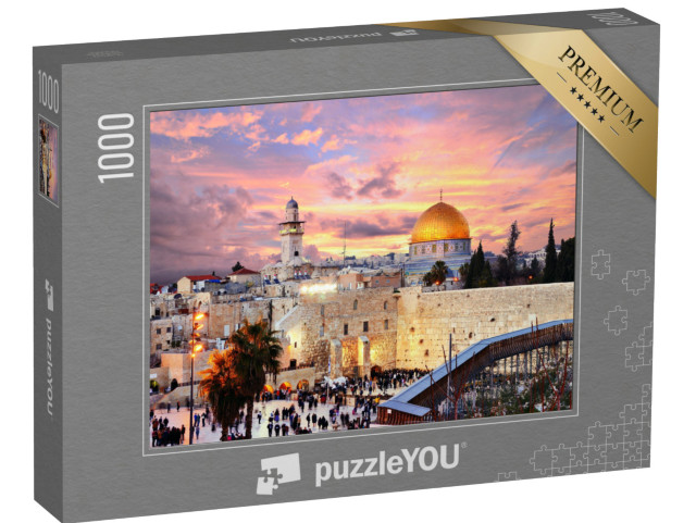 Puzzle 1000 Teile „Altstadt an der Westmauer mit Tempelberg, Jerusalem, Israel“