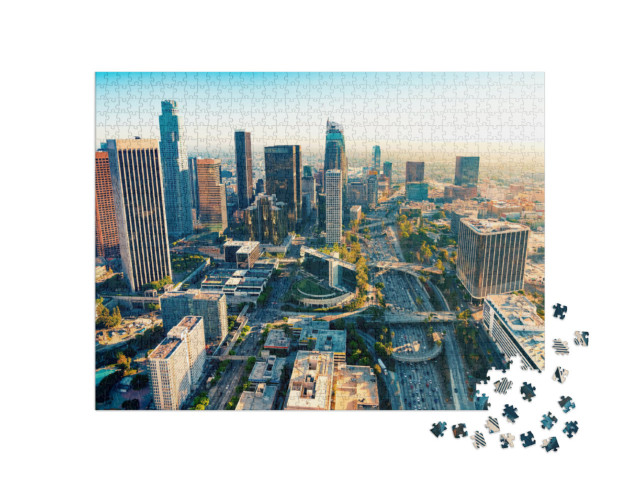 Puzzle 1000 Teile „Downtown Los Angeles im Sonnenuntergang“