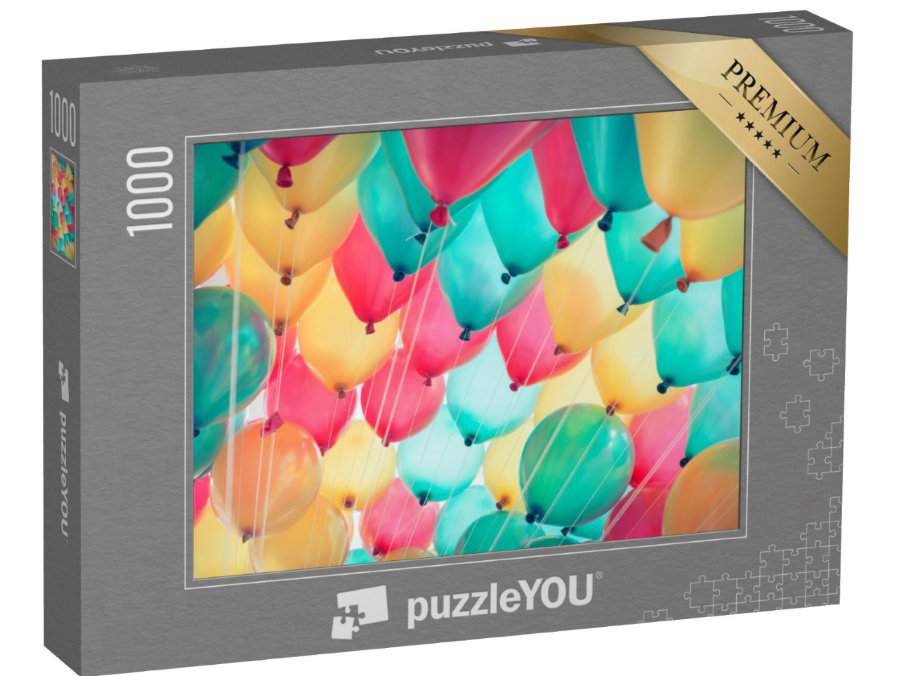 Puzzle 1000 Teile „Bunte Luftballons steigen in den Himmel“