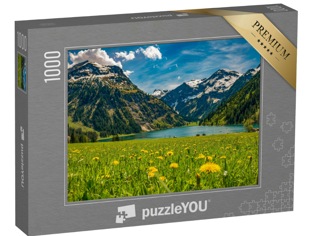 Puzzle 1000 Teile „Vilsalpsee im Frühling, Tannheimer Tal, Österreich“