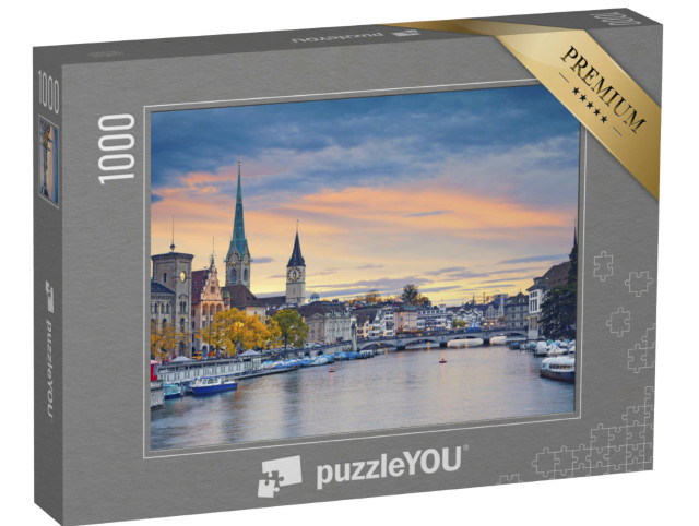 Puzzle 1000 Teile „Zürich am Abend“