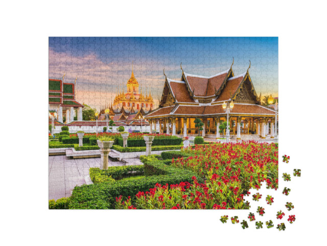 Puzzle 1000 Teile „Wat Ratchanatdaram-Tempel in Bangkok, Thailand“