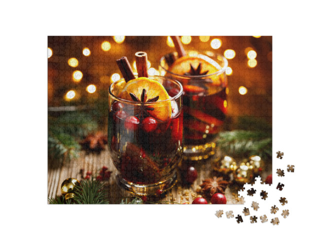 Puzzle 1000 Teile „Weihnachtsglühwein im Glas“