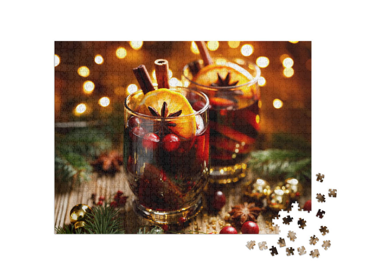 Puzzle 1000 Teile „Weihnachtsglühwein im Glas“