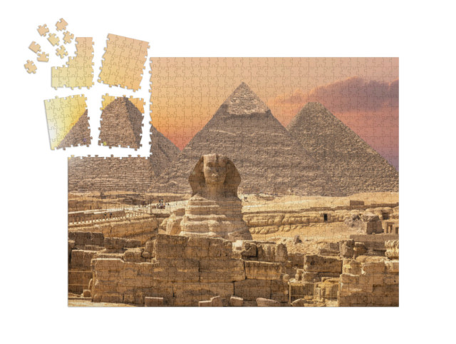 Puzzle „Weltwunder aus Ägypten: Pyramiden mit Sphinx, Gizeh“ | SMART SORTED® 1000 Teile