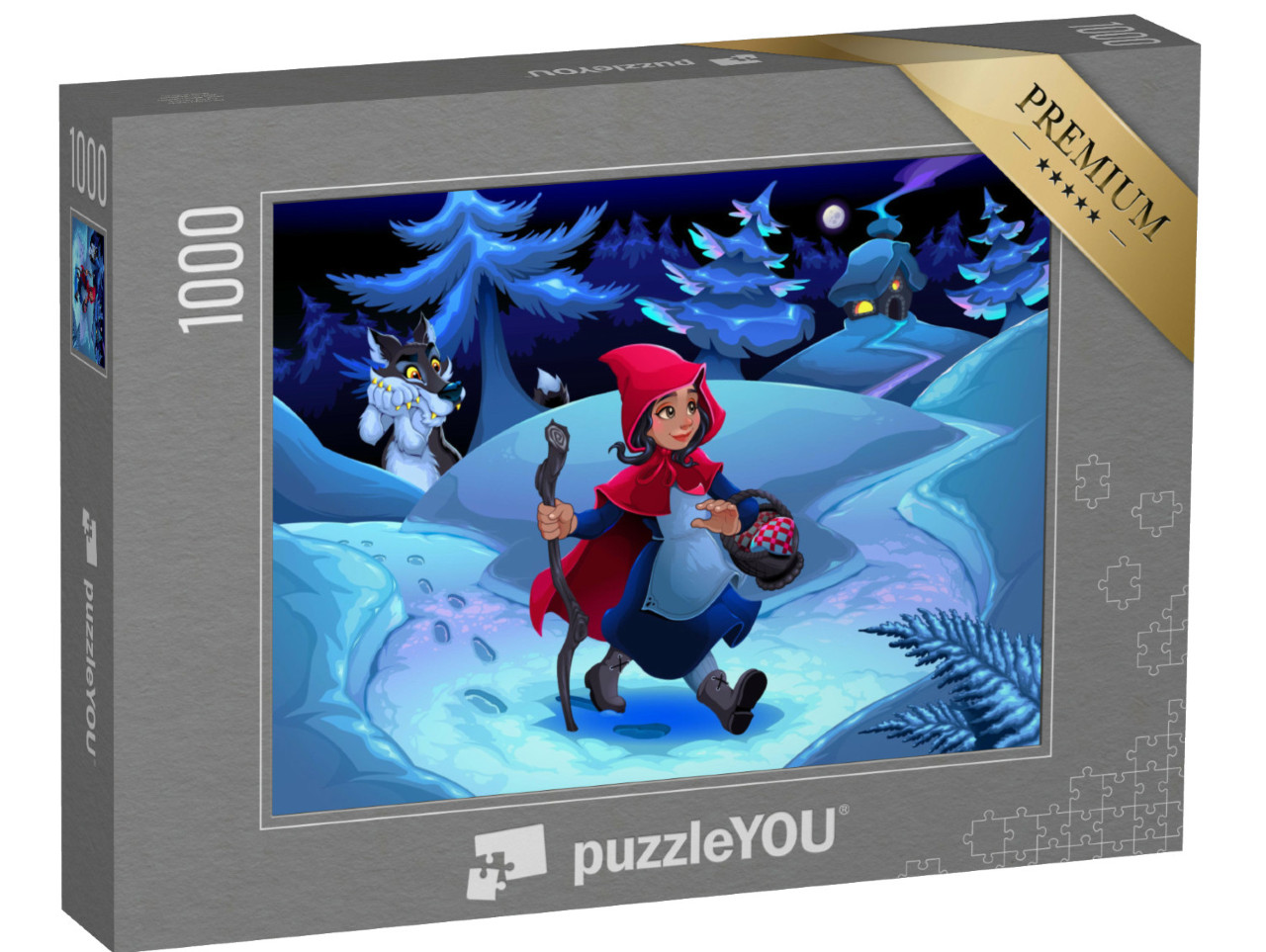 Puzzle 1000 Teile „Rotkäppchen geht im Wald spazieren“
