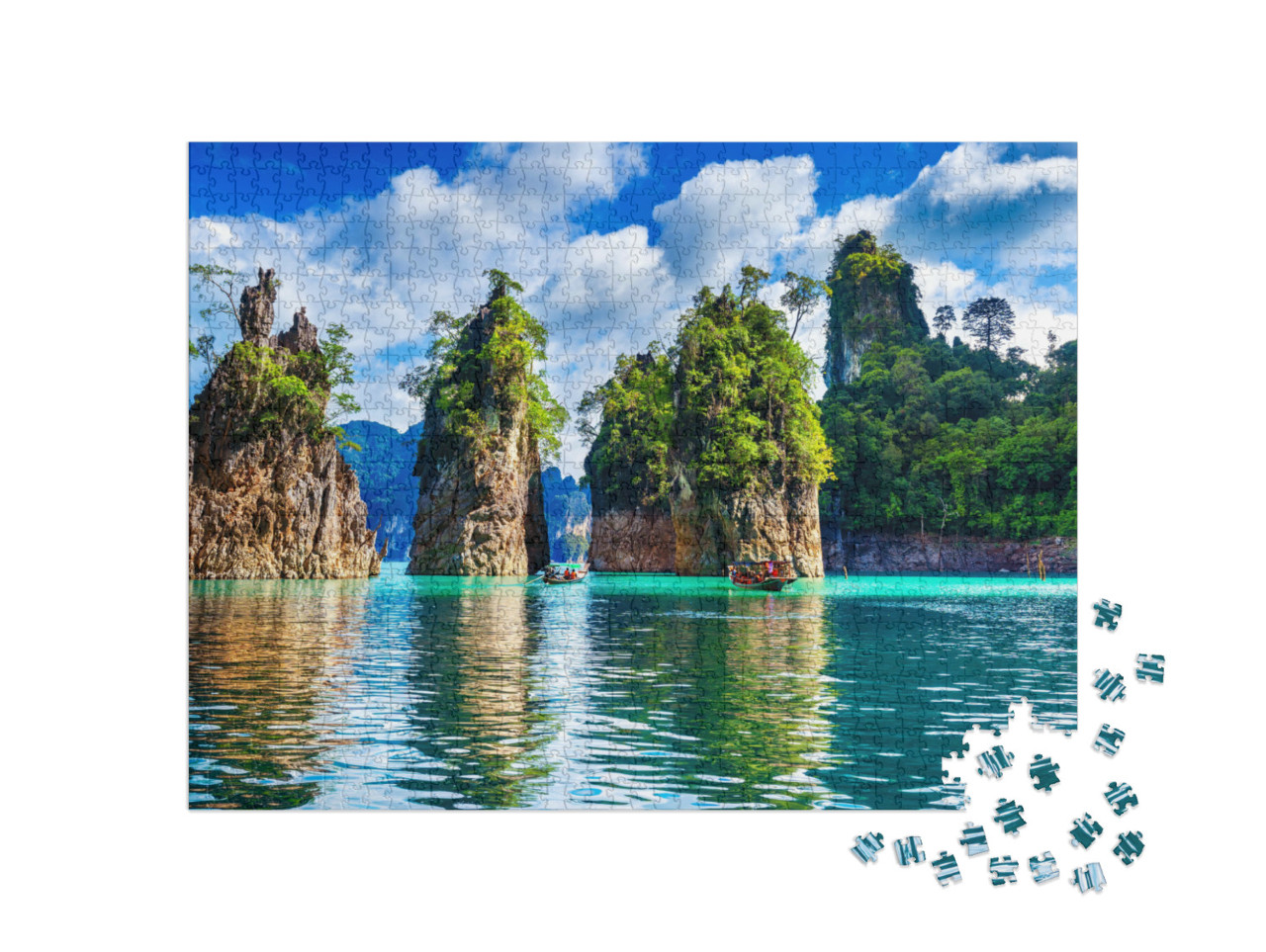 Puzzle 1000 Teile „Berge im Wasser, Khao Sok-Nationalpark, Thailand“