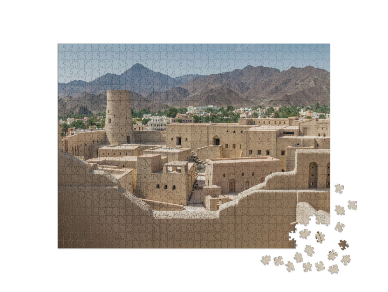 Puzzle 1000 Teile „Ansicht von Bahla Fort, Oman“