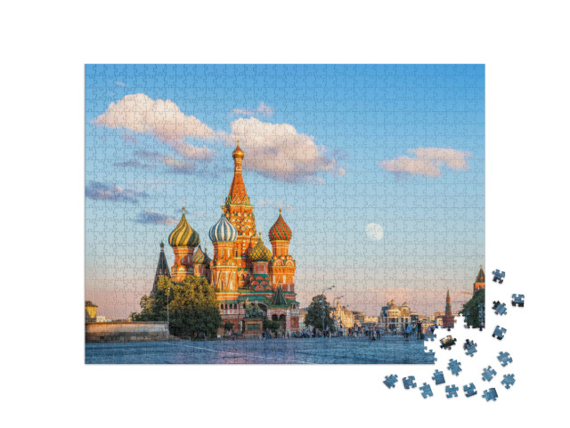 Puzzle 1000 Teile „Basilius-Kathedrale auf dem Roten Platz in Moskau“