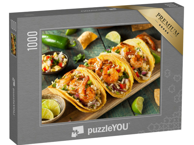 Puzzle 1000 Teile „Shrimp-Tacos mit hausgemachter Salsa“