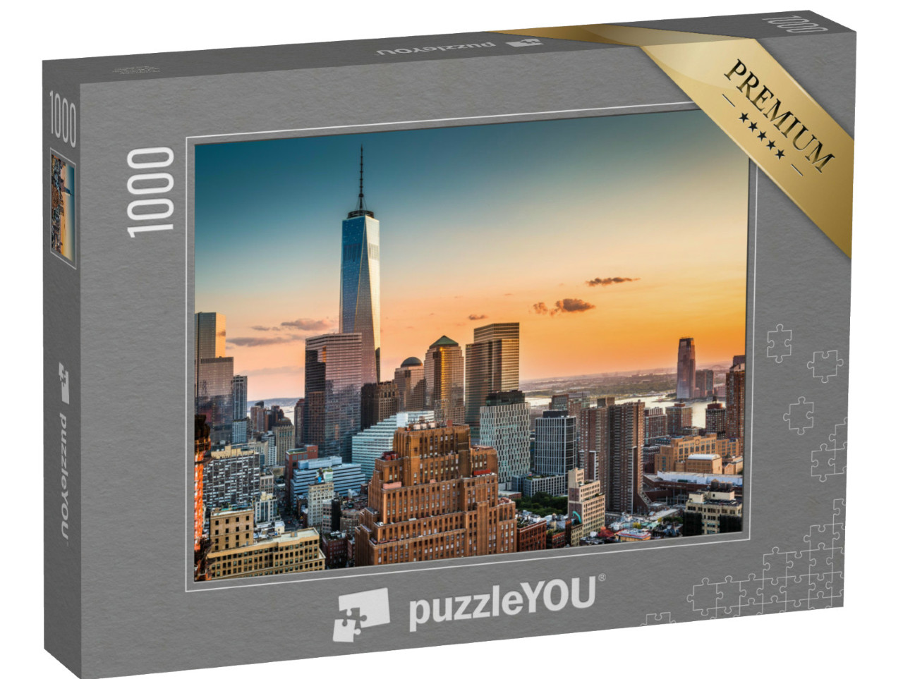 Puzzle 1000 Teile „Skyline von Lower Manhattan bei Sonnenuntergang“