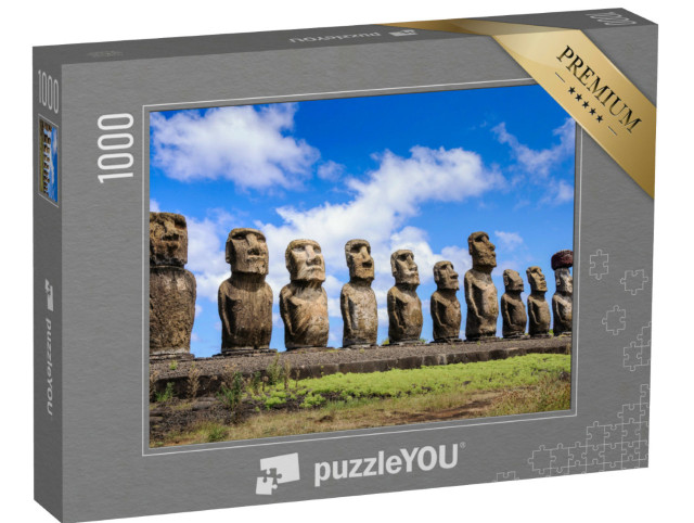 Puzzle 1000 Teile „Steinfiguren Moais von Ahu Tongariki, Osterinsel, Chile“