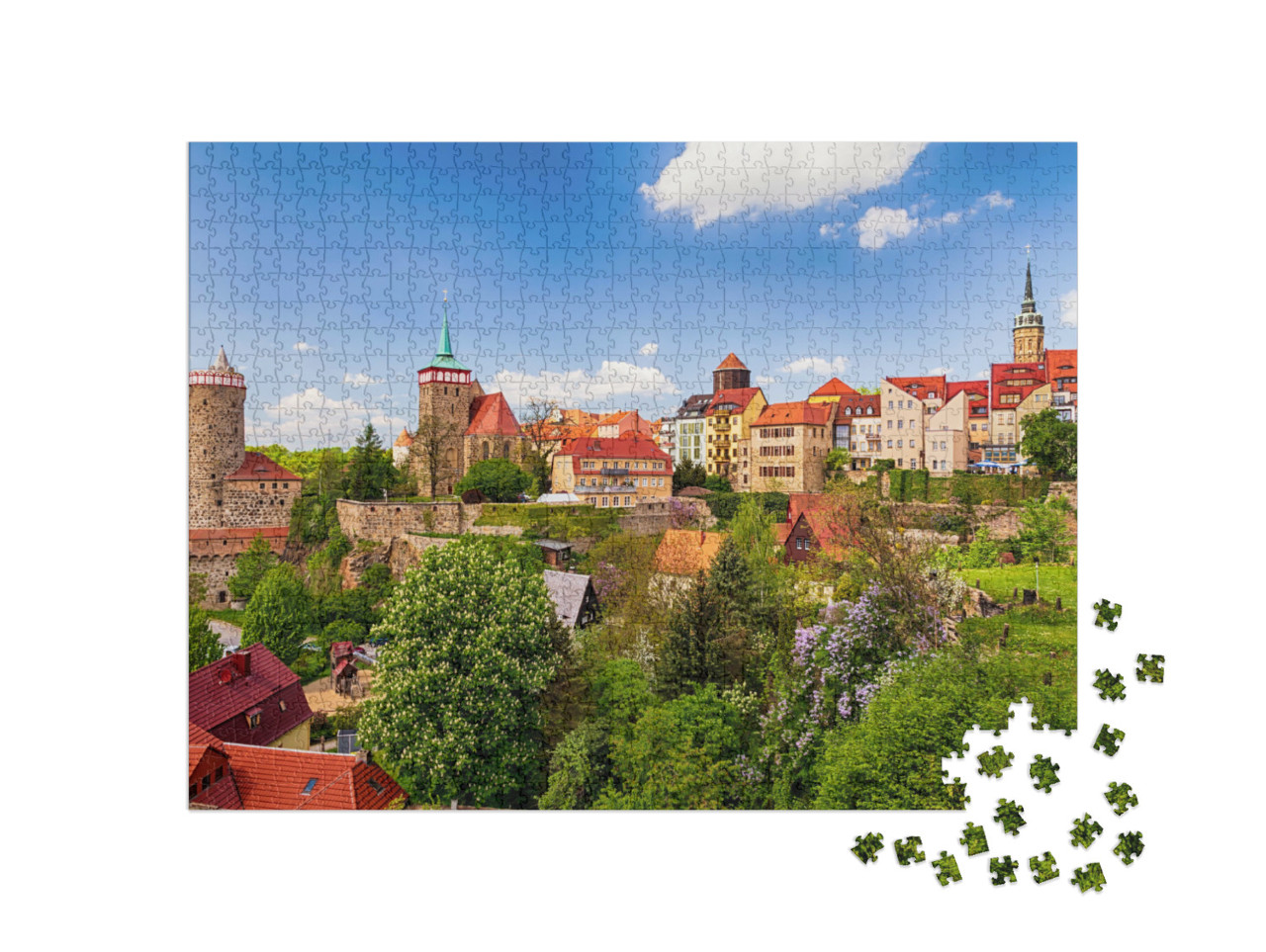 Puzzle 1000 Teile „Ansicht der Altstadt von Bautzen in Ostsachsen, Deutschland“