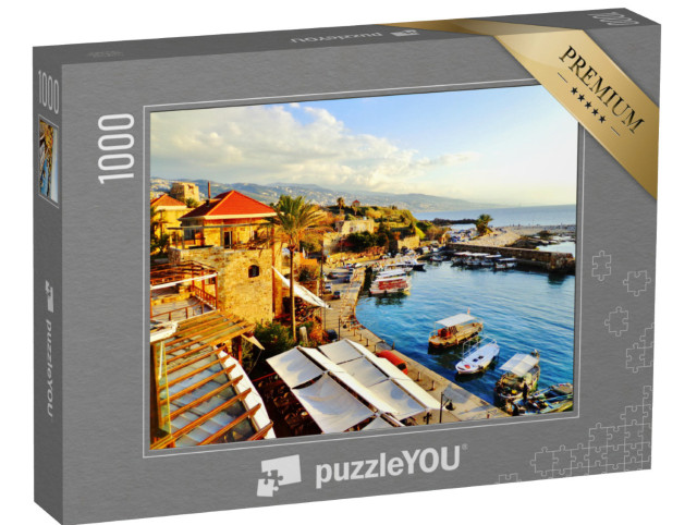 Puzzle 1000 Teile „Historischer Hafen und Wasserfront in der antiken Stadt Byblos, Libanon“