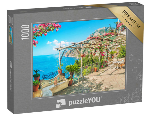 Puzzle 1000 Teile „Blick auf Meer und Berge bei Positano, Amalfiküste, Italien“