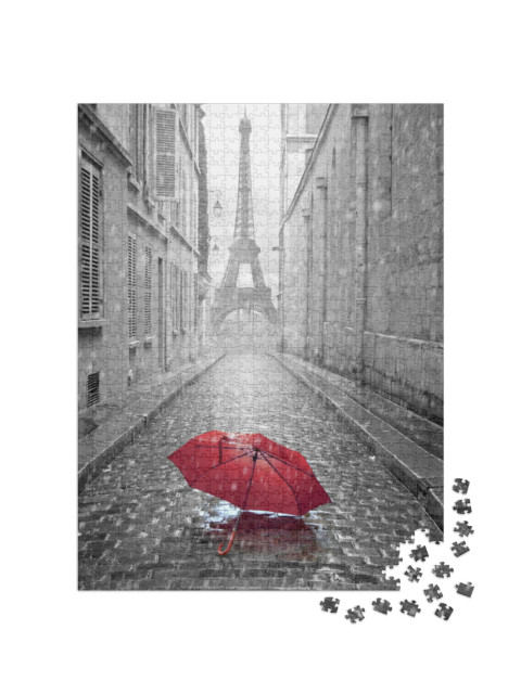 Puzzle 1000 Teile „Eiffelturm: Blick von der Straße von Paris“