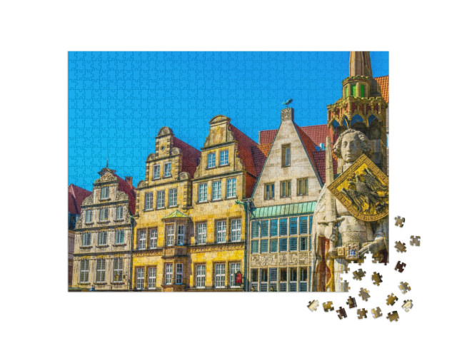 Puzzle 1000 Teile „Rolandstatue in Bremen“