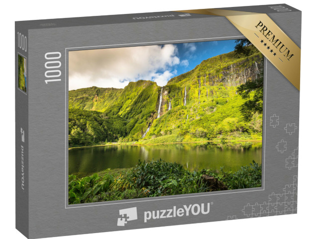 Puzzle 1000 Teile „Die grünen Klippen der Insel Flores, Azoren, Portugal“