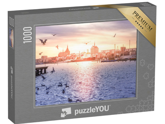 Puzzle 1000 Teile „Rostock am Morgen, Deutschland“