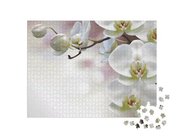 Puzzle 1000 Teile „Detailstudie der wunderschönen Mond Orchidee“