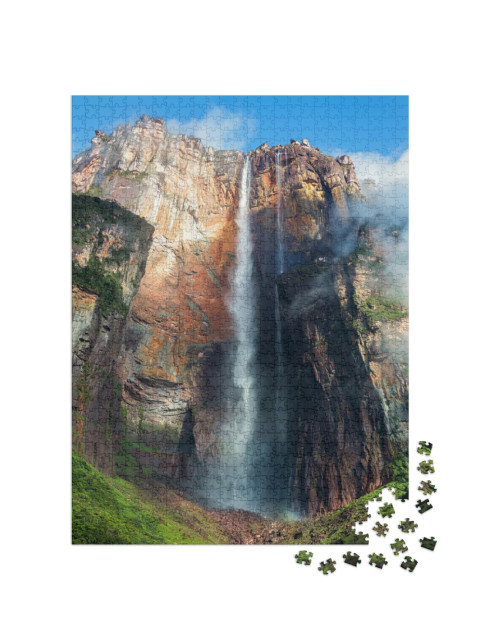 Puzzle 1000 Teile „Höchster Wasserfall der Welt: Angel Falls oder Salto Angel, 978 m, Venezuela“