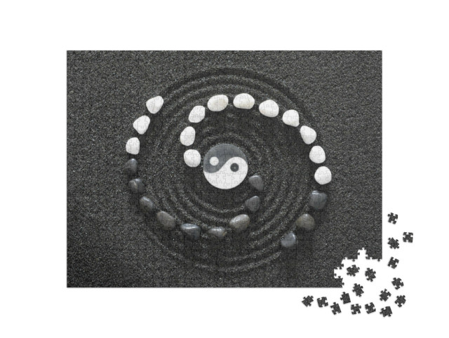 Puzzle 1000 Teile „Japanischer ZEN-Garten mit Yin- und Yang-Stein“